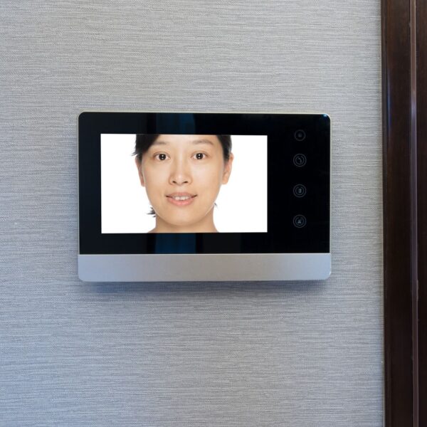 intercom video door bell on the wall outside modern bedroom
